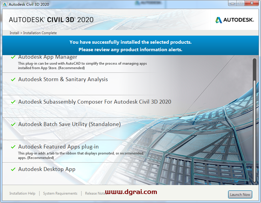 Autodesk Civil 3D 2020安装教程