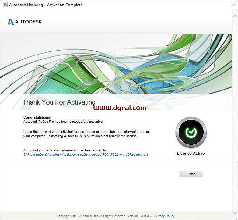 Autodesk ReCap 2021安装教程