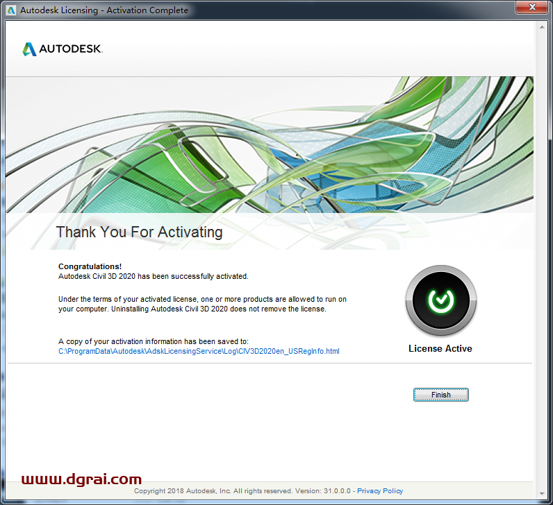 Autodesk Civil 3D 2020安装教程