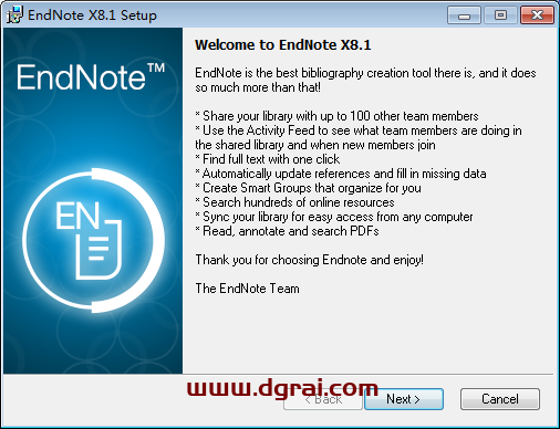 EndNote X8.1【文献管理软件】中文版安装教程