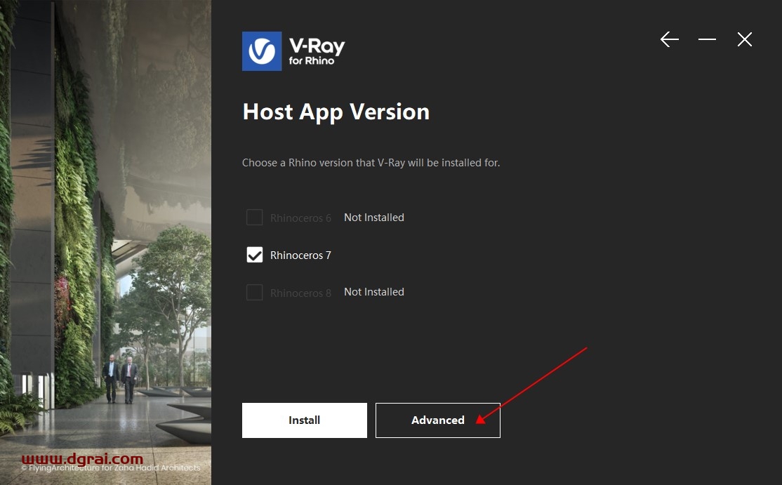 【VRay for rhino渲染器】V-Ray 6.00.00 for Rhino 6-8英文版安装教程
