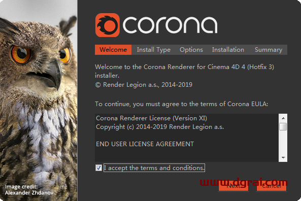 Corona Renderer 4.3【CR渲染器4.3】 for Cinema 4D R14 – R21安装教程