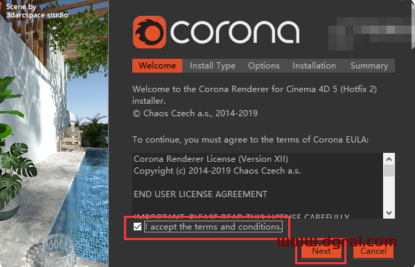 Corona Renderer 6.2【CR渲染器6.2】 for Cinema 4D R14-S24安装教程
