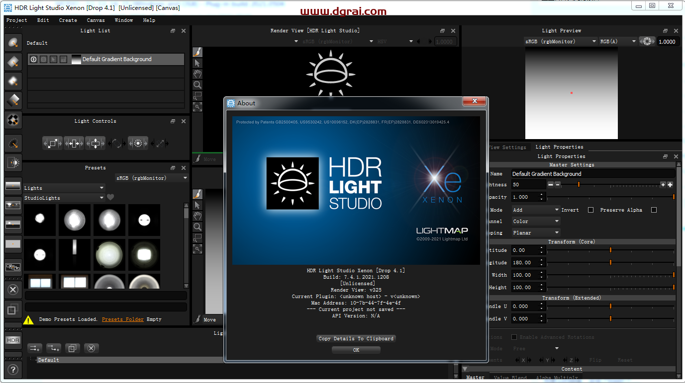 Lightmap HDR Light Studio Carbon 7.4.0【三维渲染室内摄影棚灯光HDR环境软件】安装教程