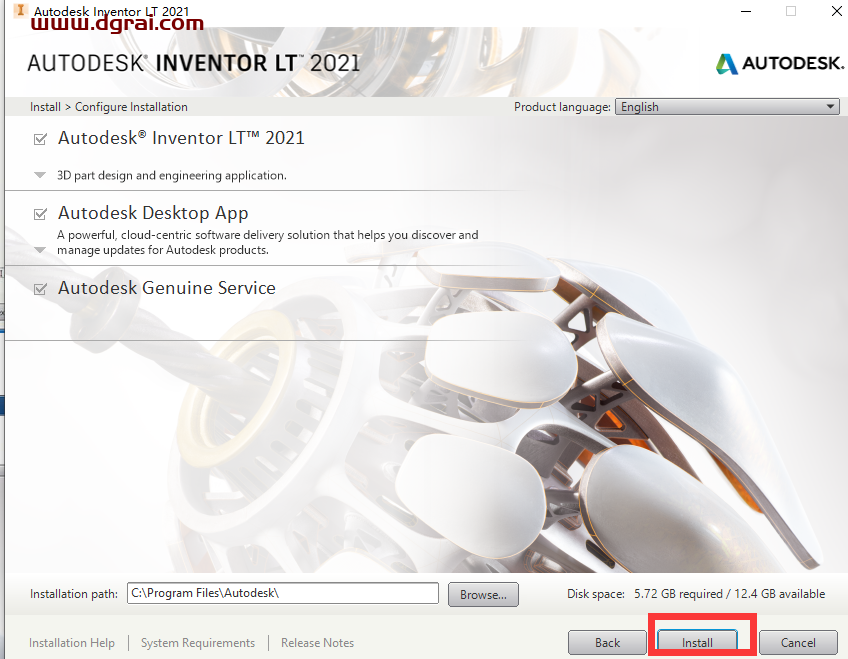Autodesk Inventor 2021英文版安装教程