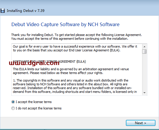Debut Video Capture Software (屏幕录制软件) V7.39下载与安装教程