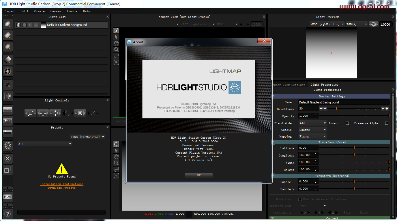 Lightmap HDR Light Studio Carbon 5.6.0【三维渲染室内摄影棚灯光HDR环境软件】下载与安装教程
