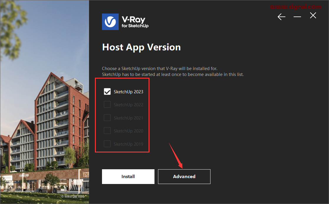 VRay 6.1 for SketchUp 2019-2023中文汉化版安装图文教程与注册方法
