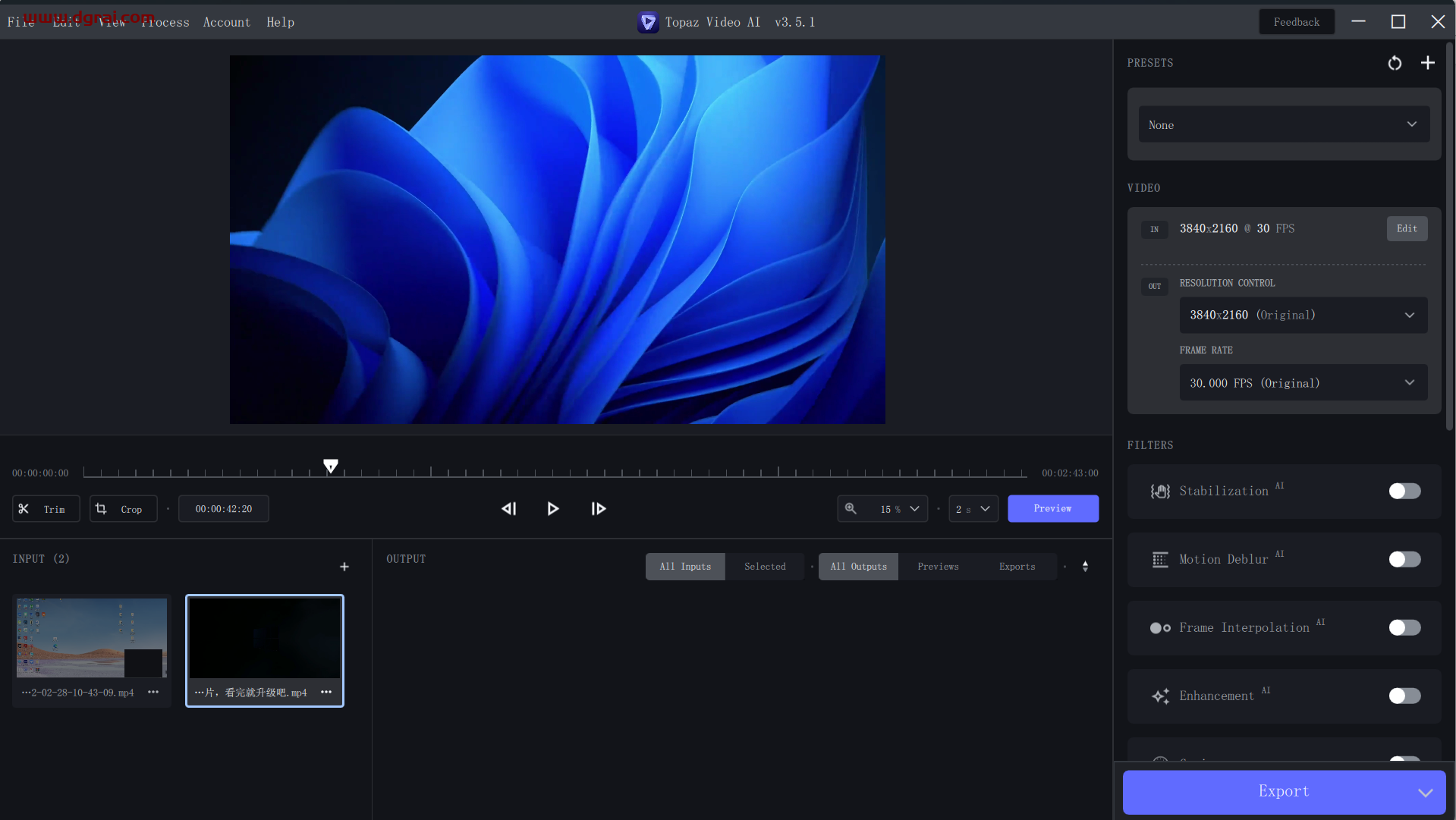 Topaz Video AI学习版(视频修复软件) v3.5.1 绿色便携版 (去升级版)