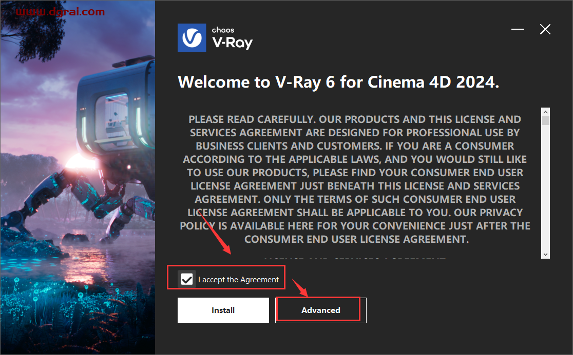 VRay 6.10.01 for Cinema 4D 2024 免费英文学习版下载与安装教程