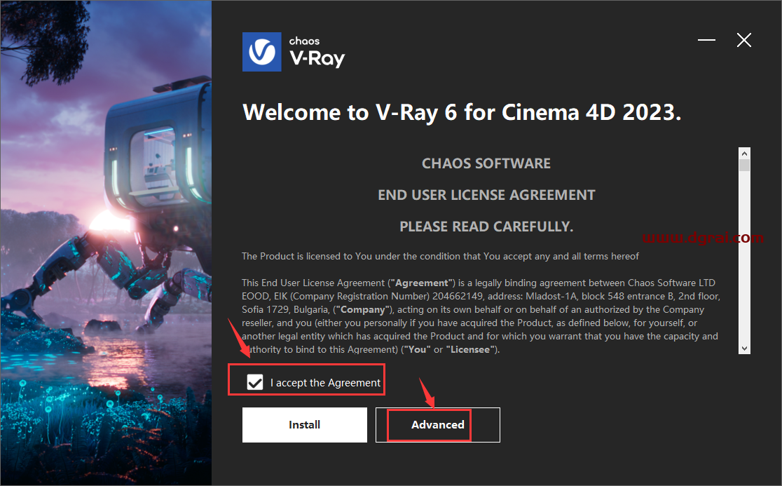 V-Ray 6.00.04 for Cinema 4D R21-2023英文学习版下载与安装教程