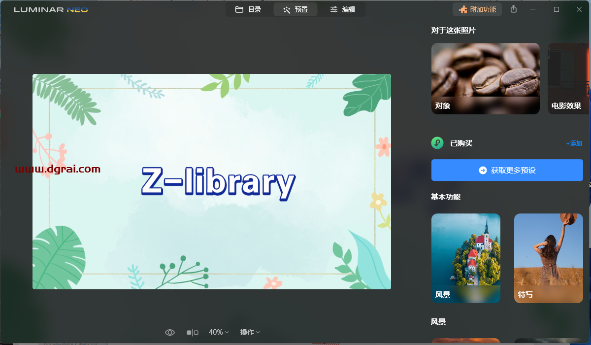 【AI人工智能图像处理工具】Skylum Luminar Neo v1.14.0.12151 中文绿色便携版