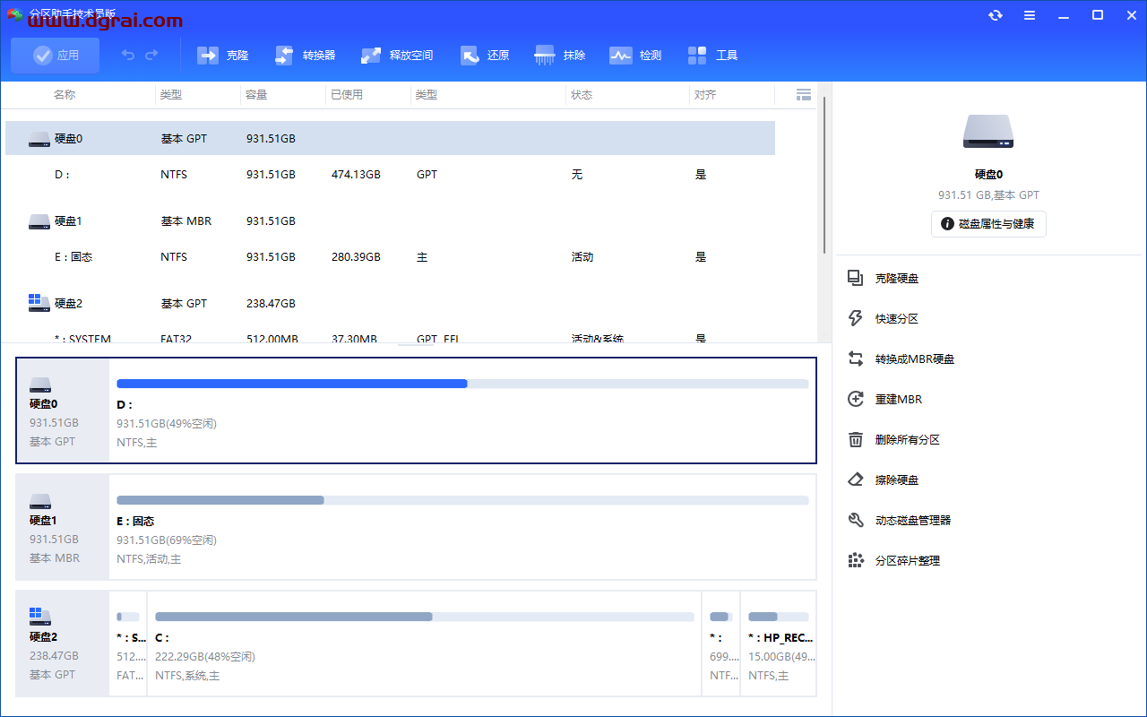 傲梅分区助手AOMEI Partition Assistant v10.2.1技术员版,PE专用版,精简单文件版【硬盘分区工具】