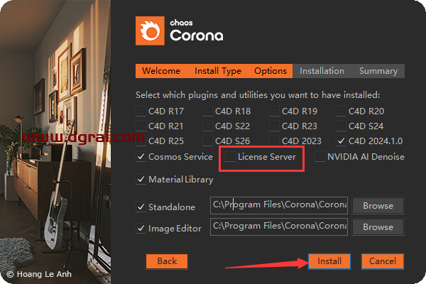 Chaos Corona 11 for Cinema 4D R17-2024汉化版下载与安装教程