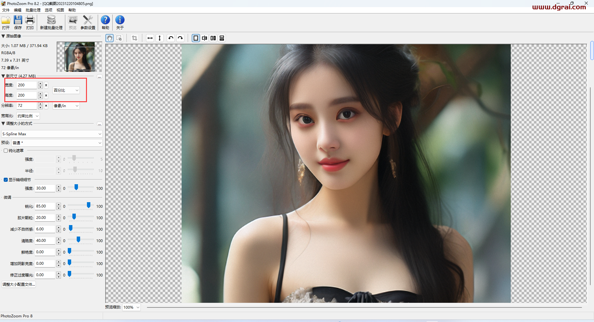 PhotoZoomPro--一款无损放大图像软件,可以批量无损放大图片