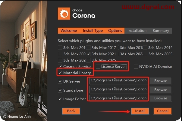 Chaos Corona 12 for 3DS MAX 2016-2025 英文版下载与安装教程