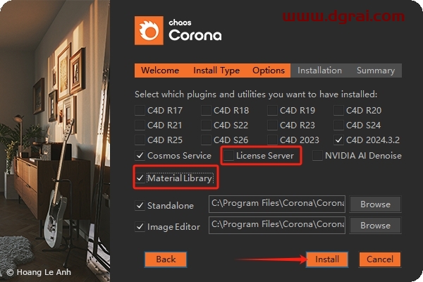 Corona Renderer 12 for Cinema 4D R17-2024免费下载与安装教程
