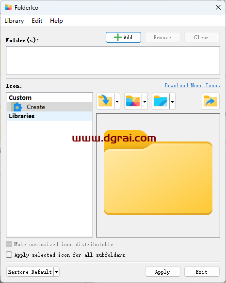 FolderIco--一款非常实用的Windows文件夹图标修改工具