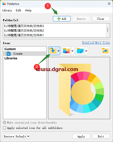 FolderIco--一款非常实用的Windows文件夹图标修改工具