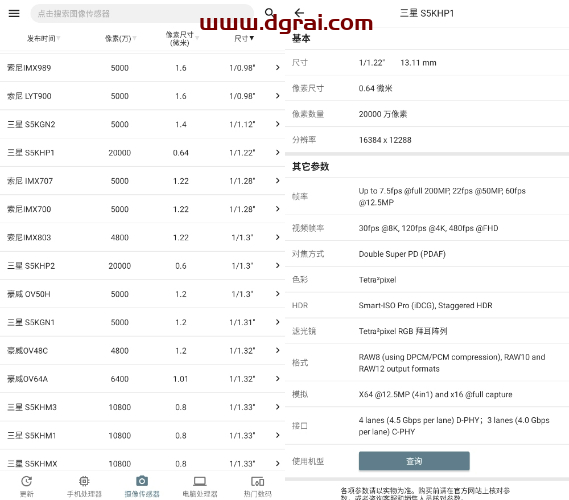 手机性能排行(安卓APP)--一款可以横向对比所有手机性能配置的Android应用