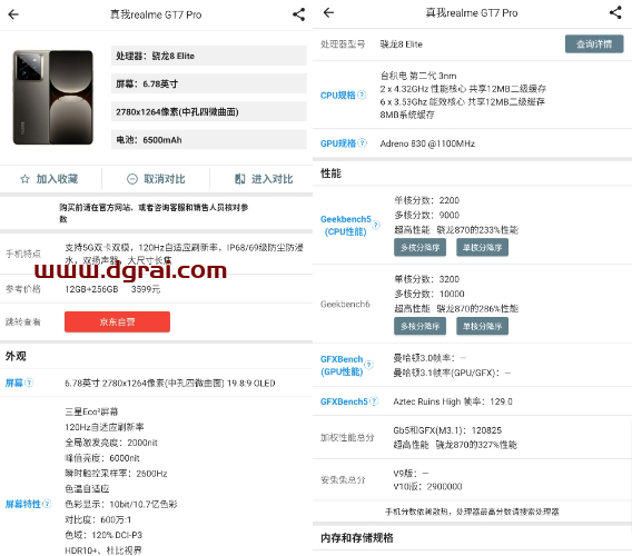 手机性能排行(安卓APP)--一款可以横向对比所有手机性能配置的Android应用