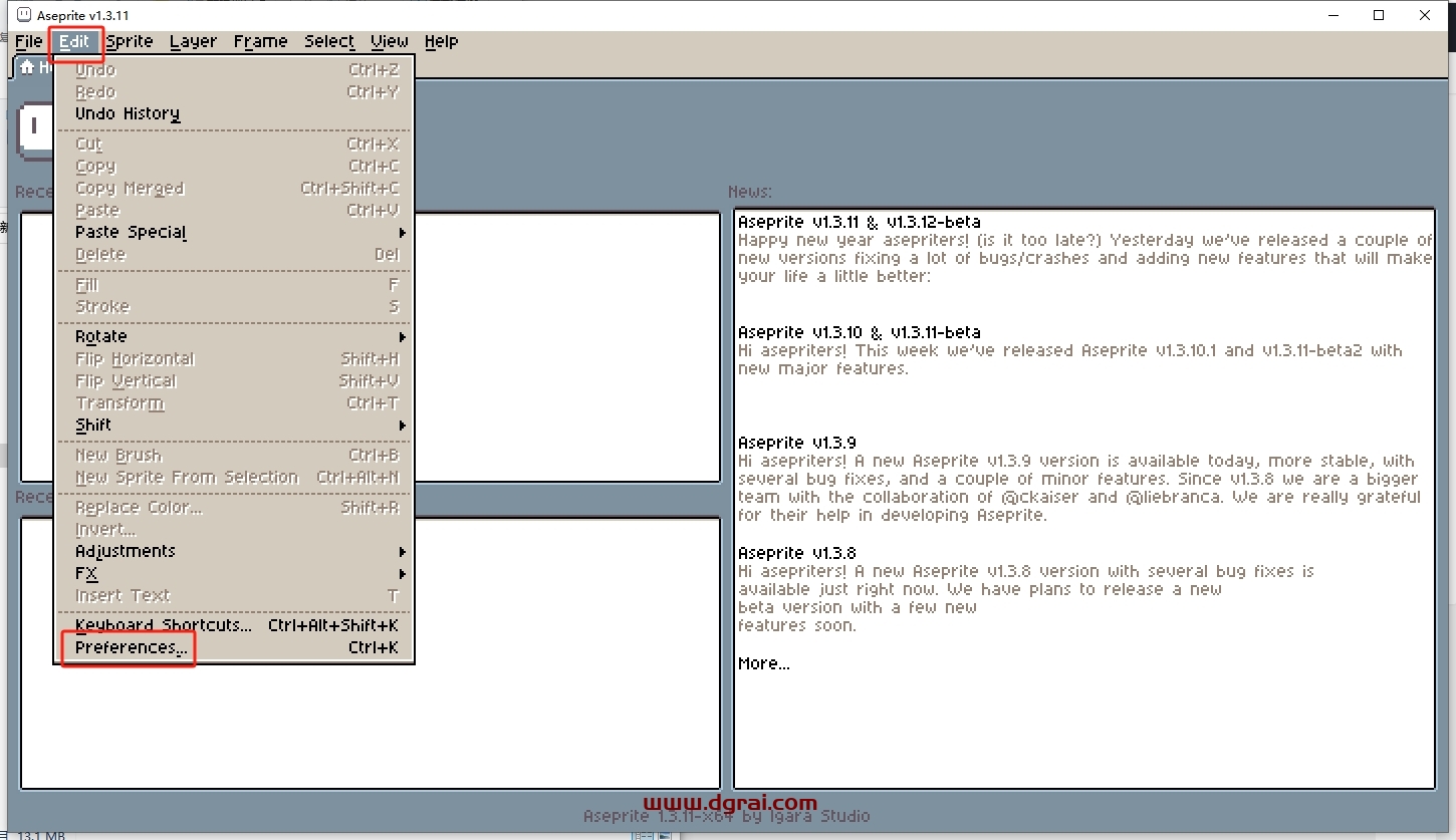 Aseprite 1.3.11(像素动画制作软件)下载与安装教程