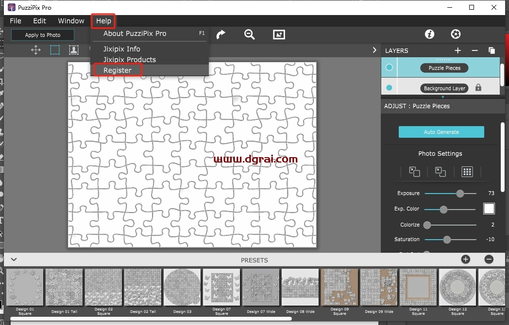 JixiPix公司Photoshop图片拼图特效组件PuzziPix Pro V1.0.4下载与安装教程