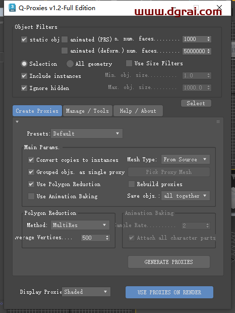 Q-Proxies v1.20 for 3ds Max 2015-2024免费稳定版下载与安装教程