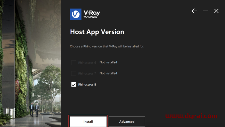 VRay 6.1 for Rhino 6-8安装包下载与安装教程