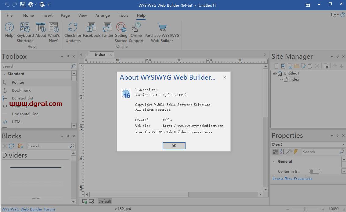 WYSIWYG Web Builder16【网页制作软件】英文版下载与安装教程